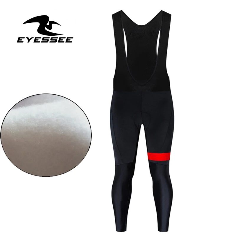 bib EYESSEE зима термо флис Велоспорт Джерси теплая Pro гоночная одежда для коллективного велосипеда одежда MTB велосипед Джерси Ropa Ciclismo - Цвет: bib