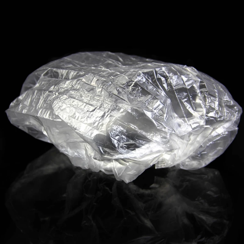 Disposable Shower Cap 100pcs Clear Hair Elastic For Hotel Home Bathing