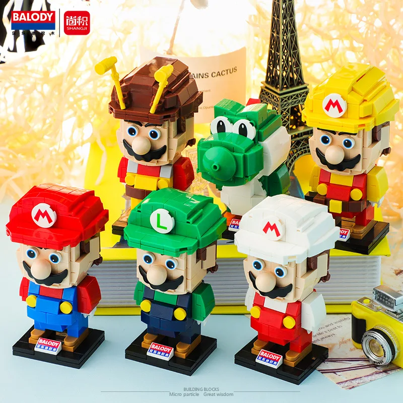 Конструктор BALODY 20011 20016 MINI brickheadz серия red greenMario Yoshi Kuba сборные игрушки|Блочные
