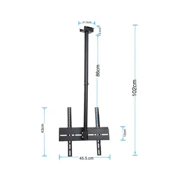 

26inch to 32inch TV Ceiling Roof Mount Bracket LCD LED Monitor Holder Flat Tilting Swivel Tools Accessory Loading 80Kg