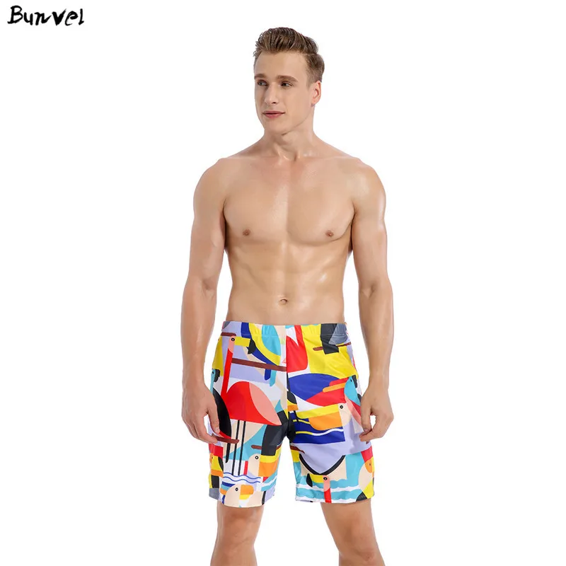 Новинка, купальный костюм, мужские сексуальные плавки с животным геометрическим принтом, мужские плавки, трусы с несколькими принтами, пляжная одежда для мужчин