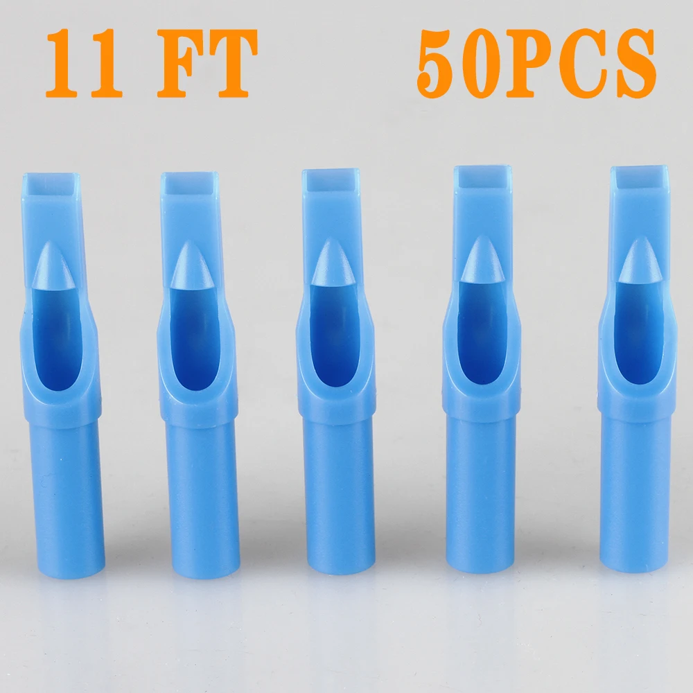 50Pcs 5/7/9/11/13/15FT Plastic Disposable Tattoo Nozzle Tips Disposable Sterile Needle Tube Tattoo Machine Flat Needle Tips - Номер модели: 11FT