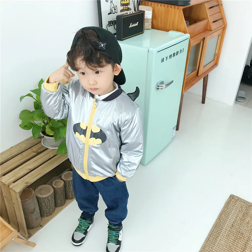 Tonytaobaby/осенне-зимняя одежда; Новая детская одежда; светоотражающее пальто с изображением героя; пальто для маленьких мальчиков; детские пальто