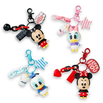 

Disney Cartoon Keychain Mickey Minnie Donald Duck Daisy Anime Figure Decoration Keychains Boy Girl Key Doll Toys Children Gifts