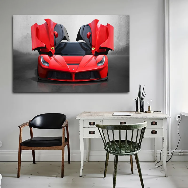 Суперкар феррарис Laferrari Roadster красный автомобиль холст живопись плакаты и принты автомобиль настенный Шелковый художественный Декор для комнаты домашний декор