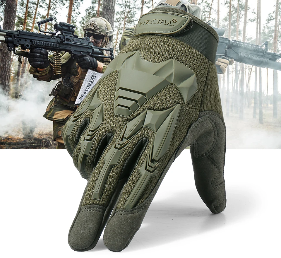 Тактические Военные перчатки армейский Пейнтбол Стрельба, страйкбол боевой Велосипед резиновый защитный Противоскользящий перчатки