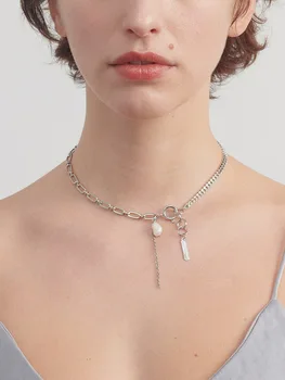 

New Necklace Simple Punk Ins Fashion European American Style Brass Chain Necklace Women's