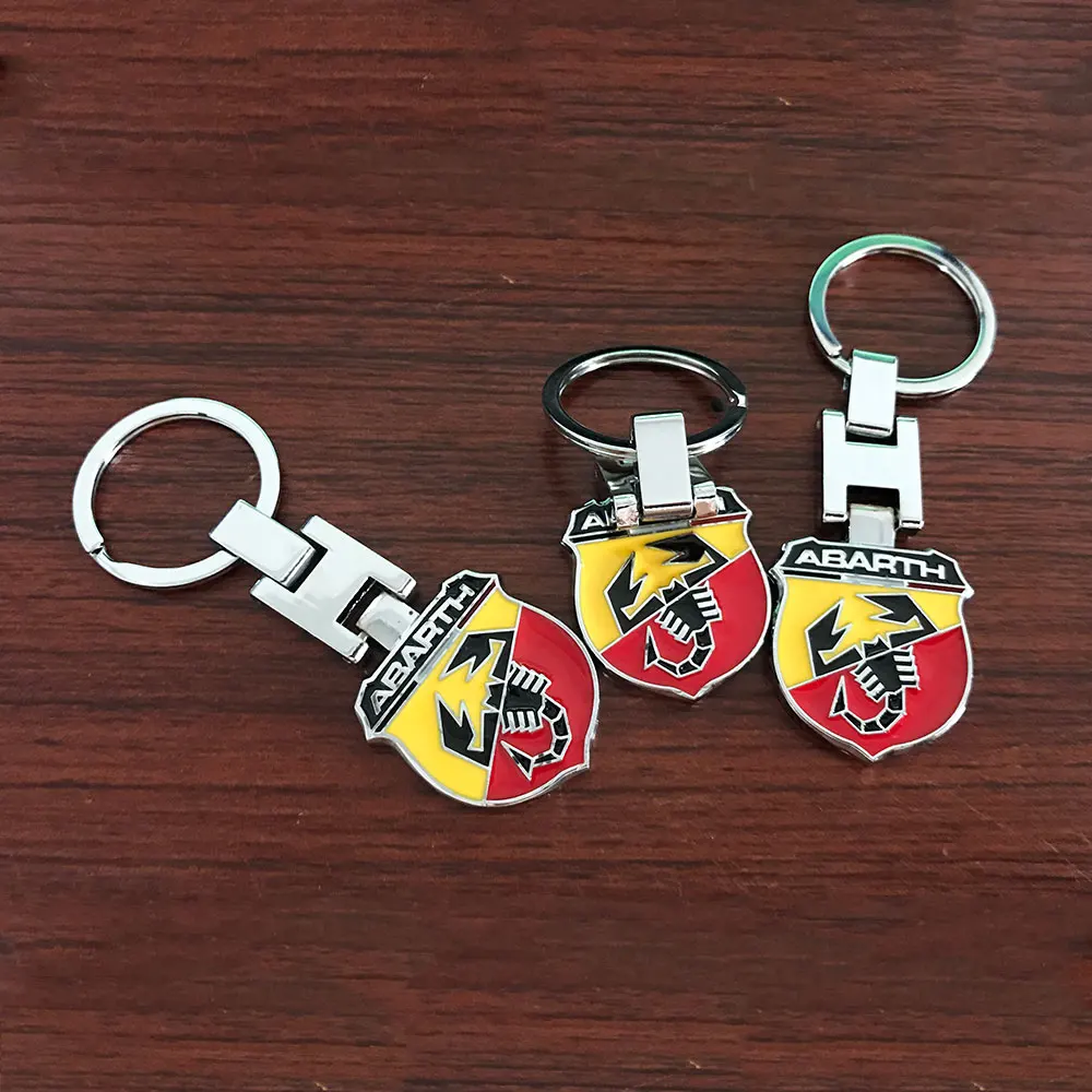1 шт. для FIAT Abarth 500 benz Honda Mitsubishi dodge Renault металлические Автоаксессуары универсальный автомобильный брелок с кольцом Стайлинг