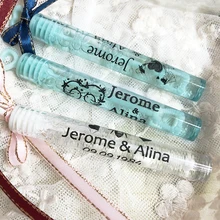  100pcs Personalized Wedding Decoration Bubble Labels Bubble Wand Label Clear,party  Favor Stickers (not Include  Tube)Adhesive 