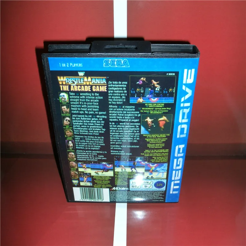 Wresle Mania аркадная игра ЕС крышка с коробкой и руководством для sega Megadrive Genesis видео игровая консоль 16 бит MD карта