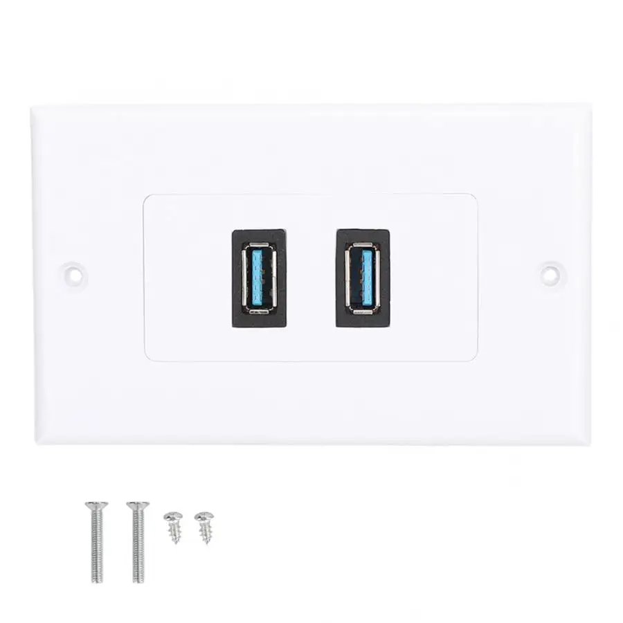 ใหม่ USB Wall Plate 2 USB3.0 สาย Wall Plate Face สำหรับ Home Office