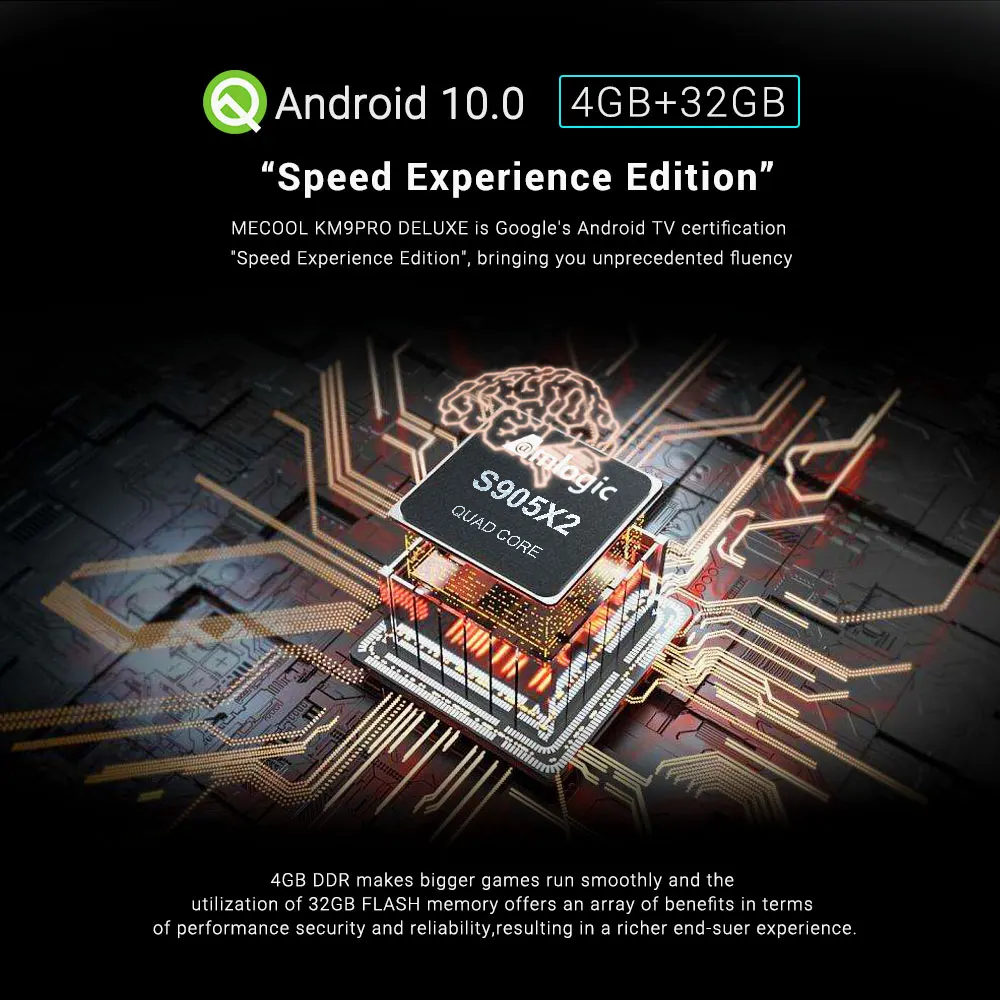 ТВ приставка MECOOL KM3 A Android 10 4 + 64 ГБ Amlogic S905X2 9 0 дюйма KM9 Pro 32 ГБ|ТВ-приставки и