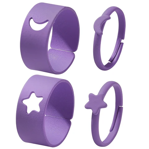 Lover Star Moon Aircraft Cherry Dinosaur Mushroom Butterfly Rings for Women Men Couple Open Ring Set 2021 Jewelry