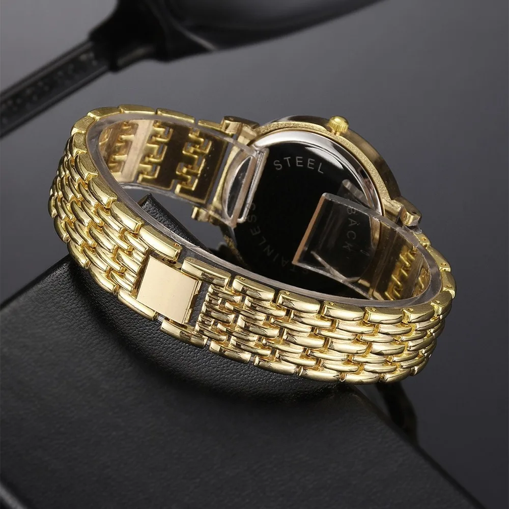 Горячая Распродажа, золотые элегантные женские кварцевые часы с Рейном, с бриллиантами, шикарные часы, рождественский подарок для девушек, для жены, Прямая поставка