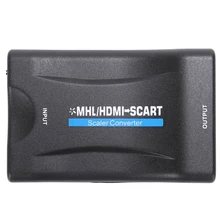 Горячая 3C-HDMI к SCART конвертер HDMI вход SCART выход Композитный видео HD стерео аудио адаптер 720 p/1080 p для HDTV DVD NTSC PA