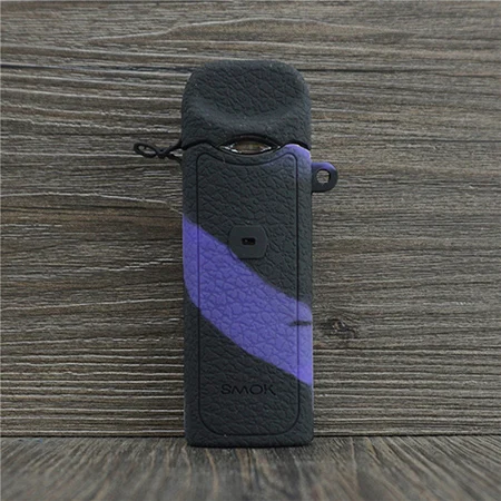 Black purple Чехол с текстурой кожи для Smok Nord Pod vape Kit, силиконовый чехол-накладка, защитная наклейка для Smok Nord box Mod - Цвет: Black purple