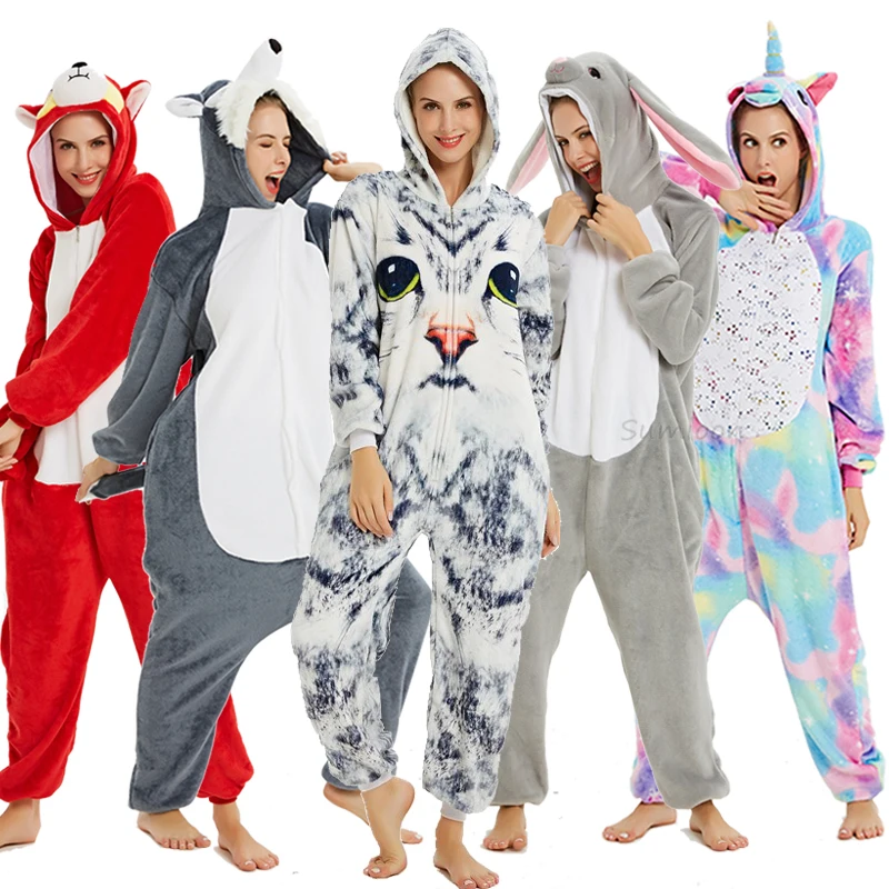 Pijamas de Kigurumi para mujer, monos de unicornio, ropa de de franela para adultos, Panda, manta, monos para niños - AliExpress Madre y niños