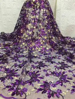 

on sale 5y free shipping Pretty embroidered tulle net lace fabric with sequins JOY-22911 african net lace fabric for braid