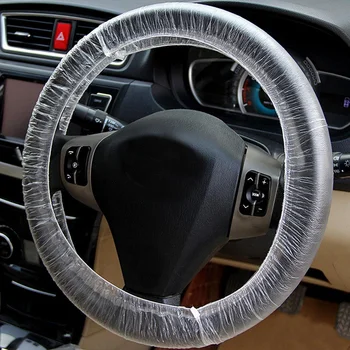 

100 Pcs Universally Vehicle Car Disposable Plastic Steering Wheel Protector Cover Waterproof For Car Interior Accessories