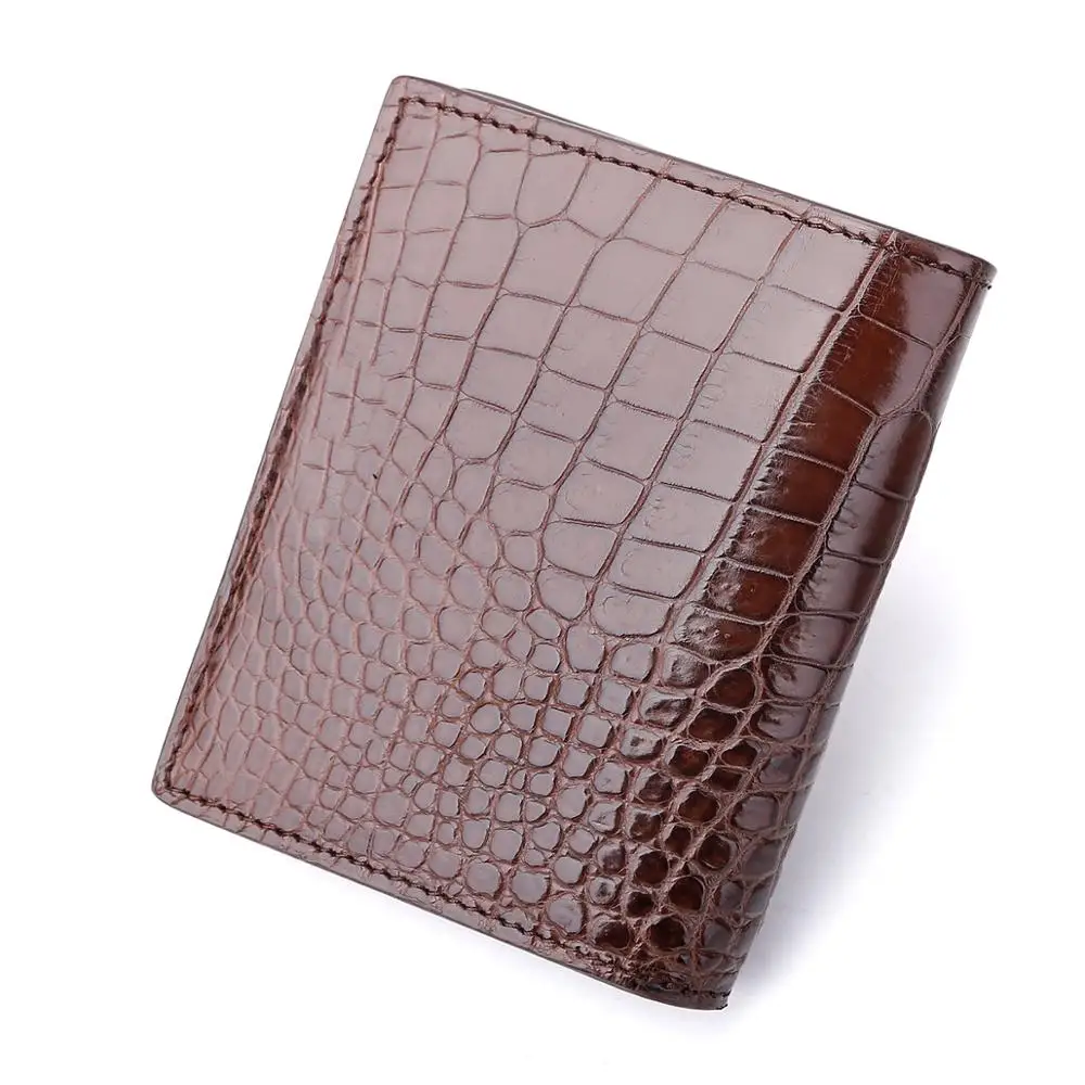 Роскошный дизайнерский мужской кошелек из кожи крокодила короткие кошельки