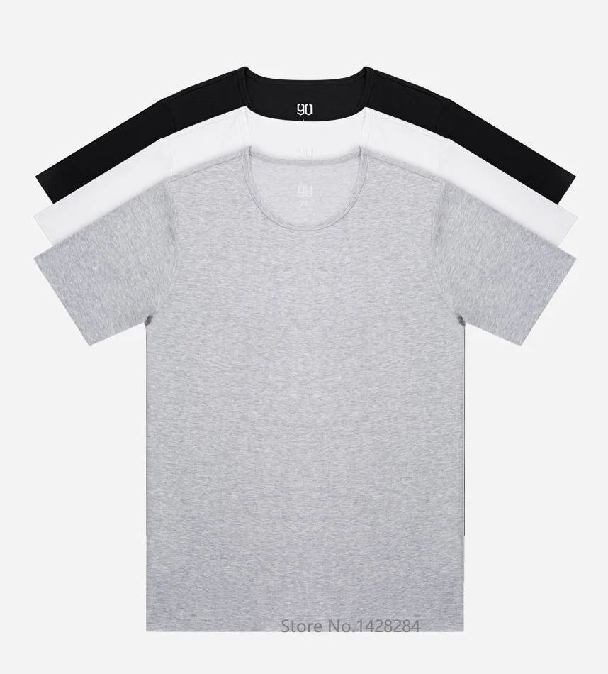 

90 FUN Men Silver ion Antibacterial T-shirt Cotton soft and comfortable Breathable man Short sleeve Sweatshirt 2pcs