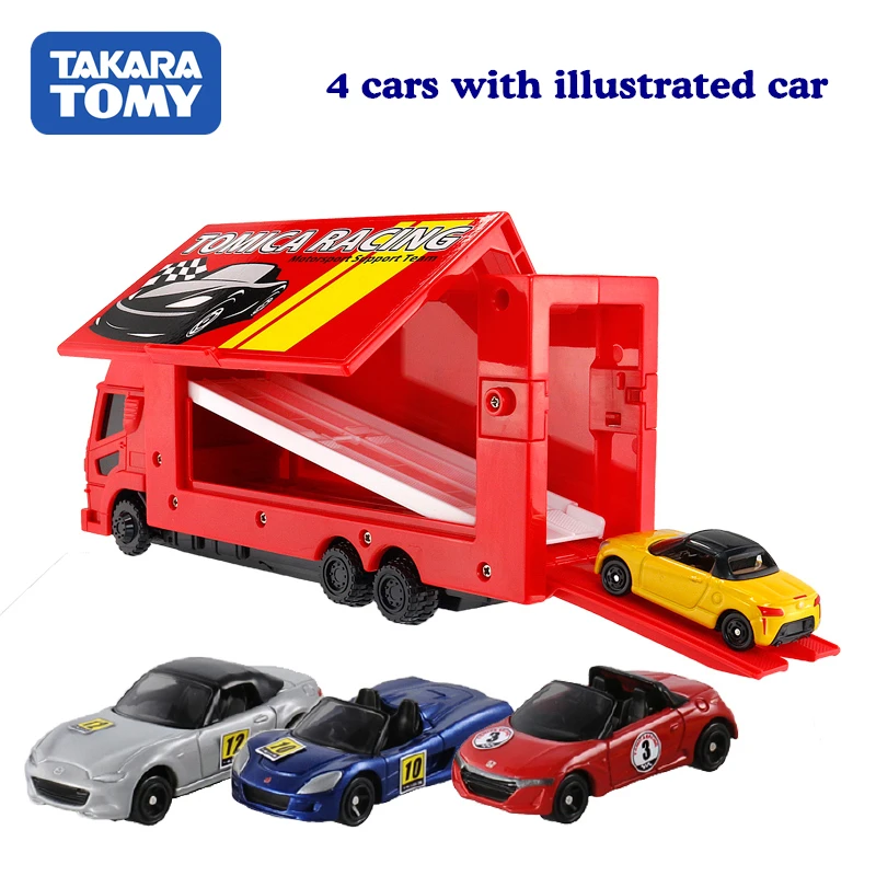 Takara Tomy Tomica большой гоночный транспортер модель комплект Honda Mazda Daihatsu литья под давлением миниатюрные детские игрушки для детей Забавные куклы