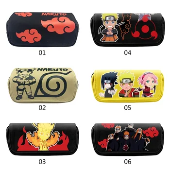 

Anime Naruto Akatsuki Naruto Canvas Cosmetic Cases Pencil Holder Large Capacity Pen Pouch