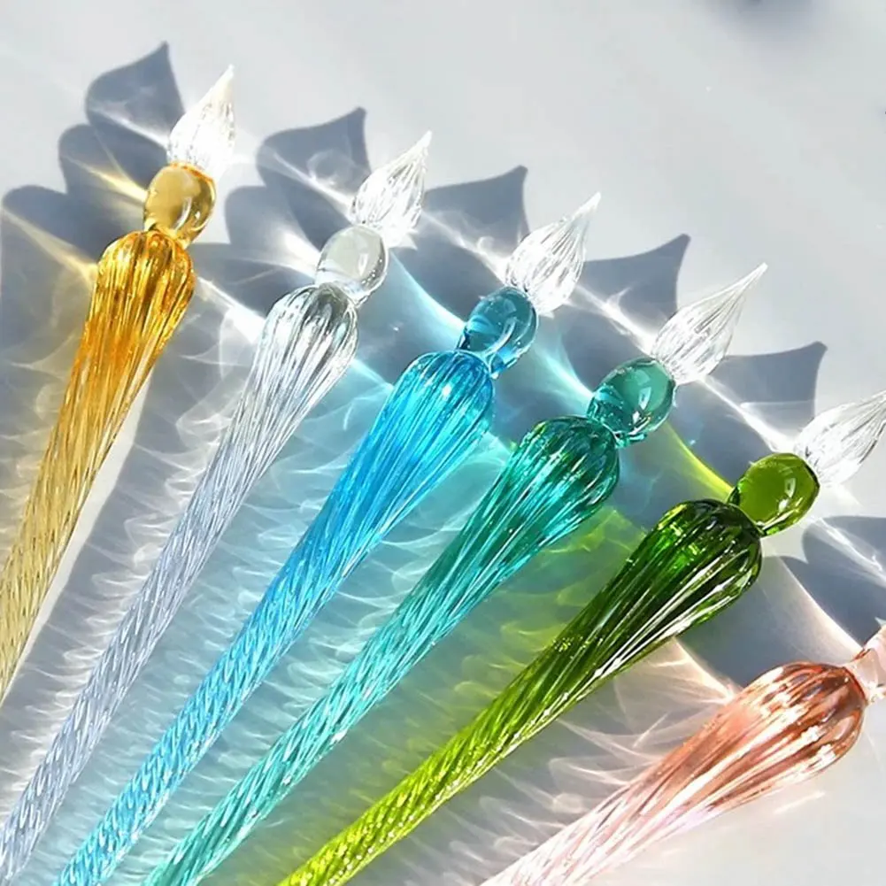 

1 Pcs Glass Dip Pen Dip Pen Test Color Dip Ink Signature Pen Independent Bag Random Color