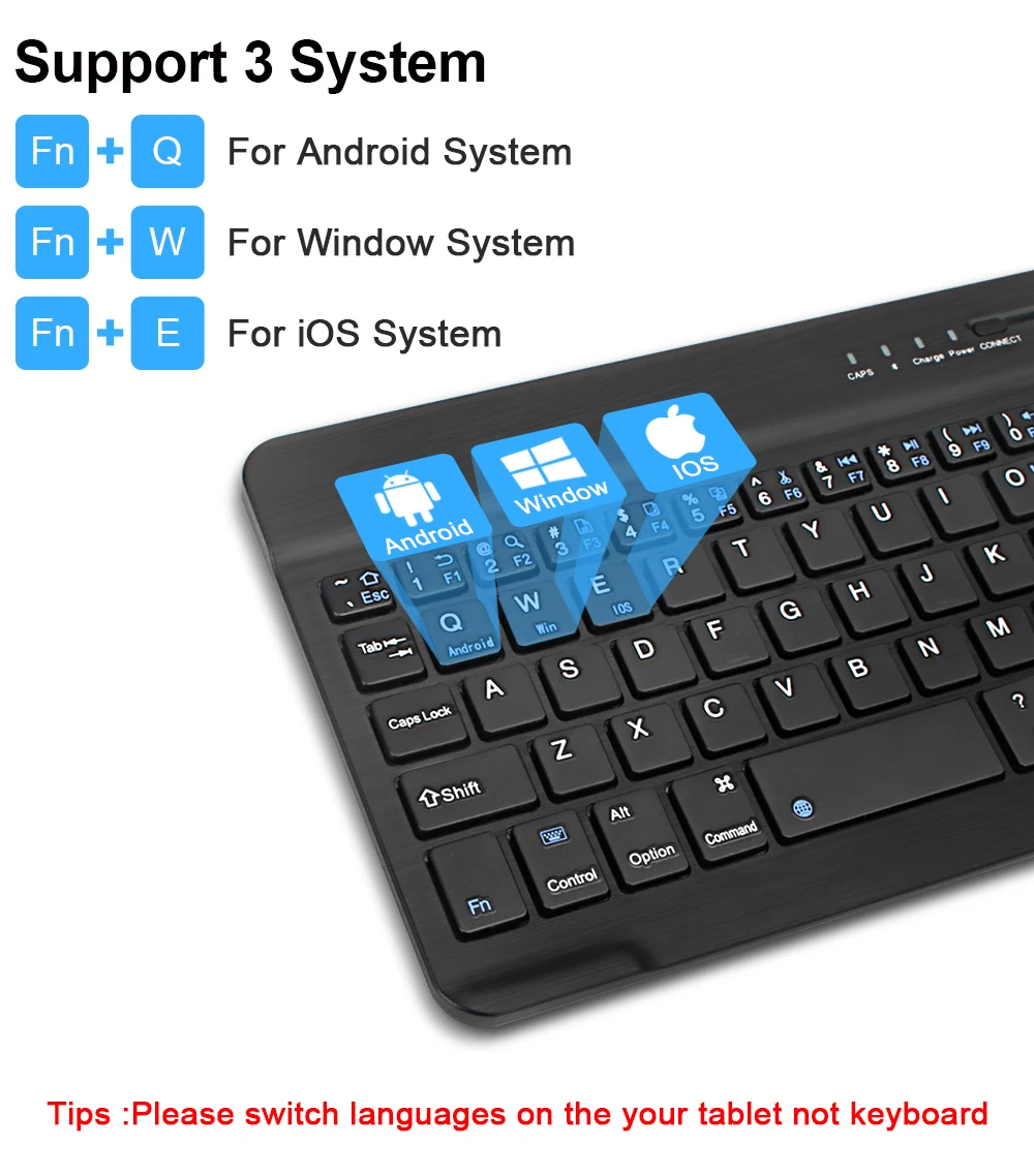 Clavier et souris sans fil Bluetooth pour tablette Android IOS Samsung  Xiaomi iPad Air Pro Mini