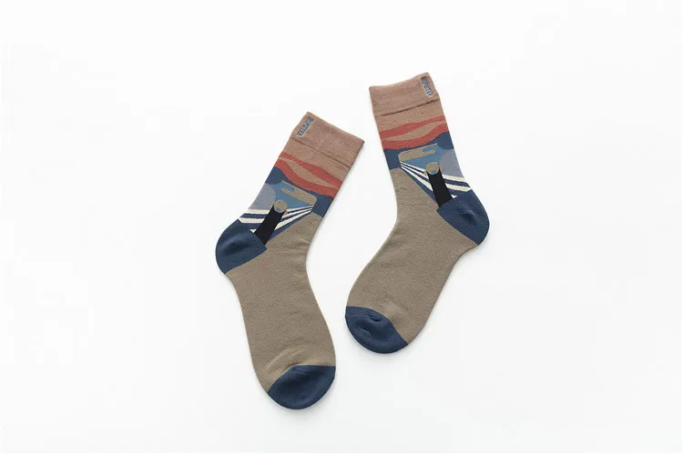 Мужские носки в стиле унисекс с рисунком, 100 хлопок, Harajuku, цветные мужские носки, 1 пара, подарки, Размеры 35-43 - Цвет: 8109-2
