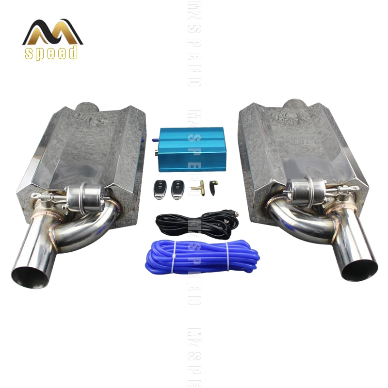 

Accessories car Exhaust pipe 304 stainless steel with valve remote muffler Universal racing loud sound exhaust pipe