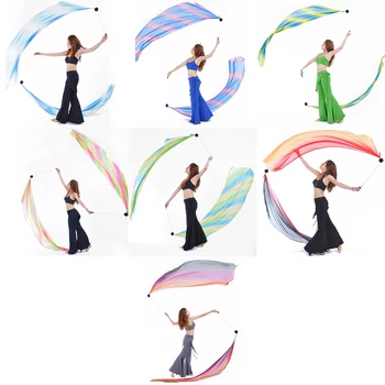

Belly Dance Silk Veil Poi Throw Balls 206 x 70cm Belly Dancer Stage Performance Props Bellydance Costume Accessory