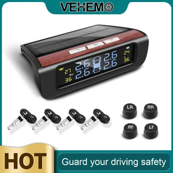 

☆ VEHEMO ☆ Authentic Tire Pressure Monitoring System Car 4PCS Sensor TPMS Tire Pressure Alarm Tire Pressure Monitoring Digital