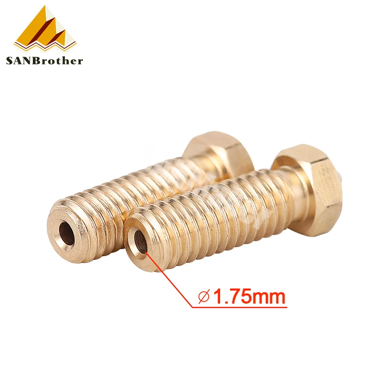 

5PCS 3D Printer Brass Volcano Nozzle M6 Extruder Nozzle 0.4/0.6/0.8/1.0/1.2mm For 1.75mm Filament For 3D Printer Parts