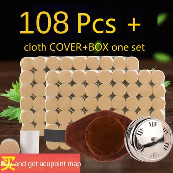 

Five Years 108 Gold Moxa Cone Entirely Handmade Moxibustion Cover Box Smokeless One Set Pure Moxa Leaf Healthcare