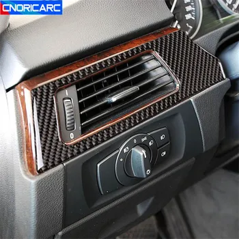 

Carbon Fiber Dashboard Left Air Vent Decorative Frame Cover Trim For BMW 3 series E90 Interior Head Lamp Swtich Decor Sticker