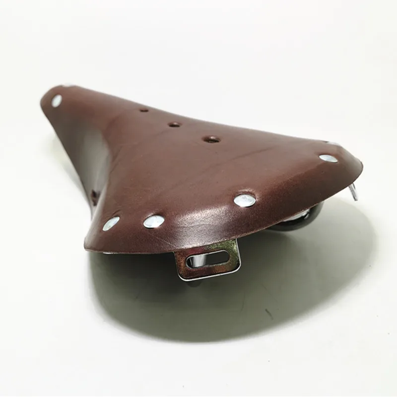 Bicycle Saddle Bicycle Seat Cushion Bike Riding Cushion Classic Bicycle Seat Pure Cowhide Bicycle Saddle for Outdoor Riding Comfortable Vintage Saddle Bike Spring Seat Cushion