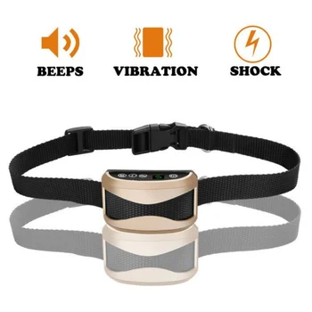 

Functional Dog Collar Bark Stopper Dog Training Device Sound Vibration Electric Shock Waterproof Pet Collar