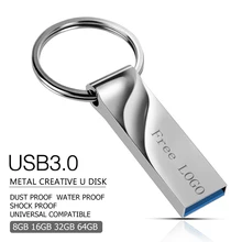 USB 3.0 Pen Drive Metal PenDrive 32GB Usb Flash Drive 64GB Flash Usb Stick 128GB 8GB 16gb Memory Stick Gift OTG Free Print LOGO External Storage