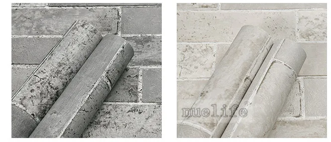 Ретро серый трехмерный имитация кирпича узор brick обои Ресторан Одежда Парикмахерская магазин обои 2