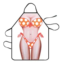 Funny 3D Kitchen Apron Digital Printed Sexy Naked Men Aprons Super Muscle Hero Pattern Dinner Women Barbecue Cooking Uniform