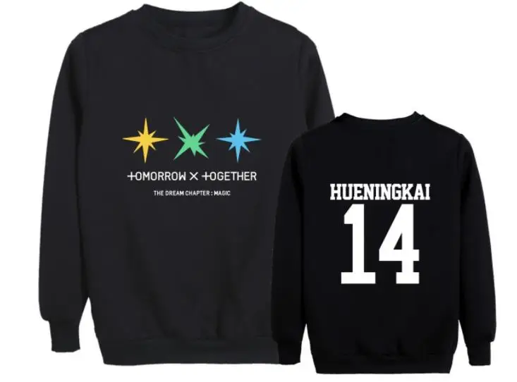 Новое поступление txt the dream chapter magic album одноименный Принт толстовки kpop унисекс флисовый пуловер с круглым вырезом толстовка