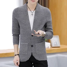 UYUK кардиган темпера мужской тренд тонкий шерстяной осенний мужской свитер куртка одежда Hombre Homme Masculina