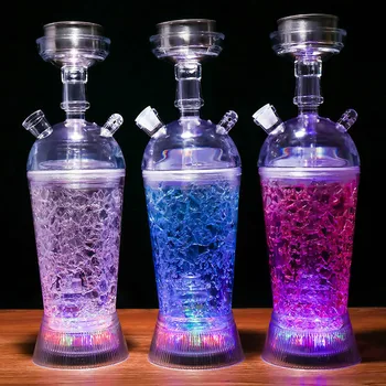 

Acrylic Hookah Cup Set With LED Light Shisha Pipe Chicha Narguile Seti Cachimbas Hookah shisha electronique Pipas Para