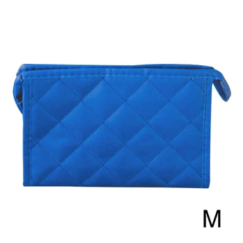 

Women Lanyard Vacation Pouch Bathroom Diamond Lattice Cosmetic Bag Organizer Travel Makeup Case Zipper Home Toiletry Nylon