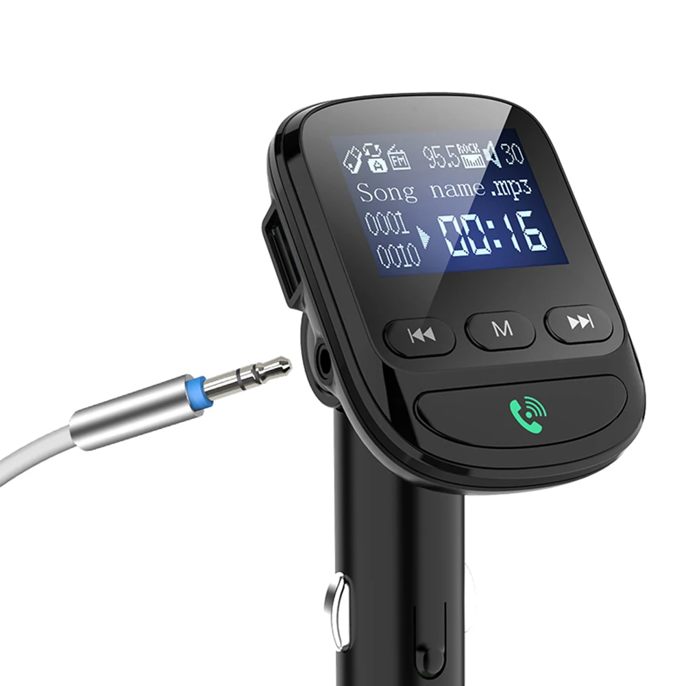 Автомобильное аудио BT06Q автомобильное Bluetooth QC 3,0 двойное USB зарядное устройство Громкая связь вызов MP3 музыкальный плеер coche fm-передатчик