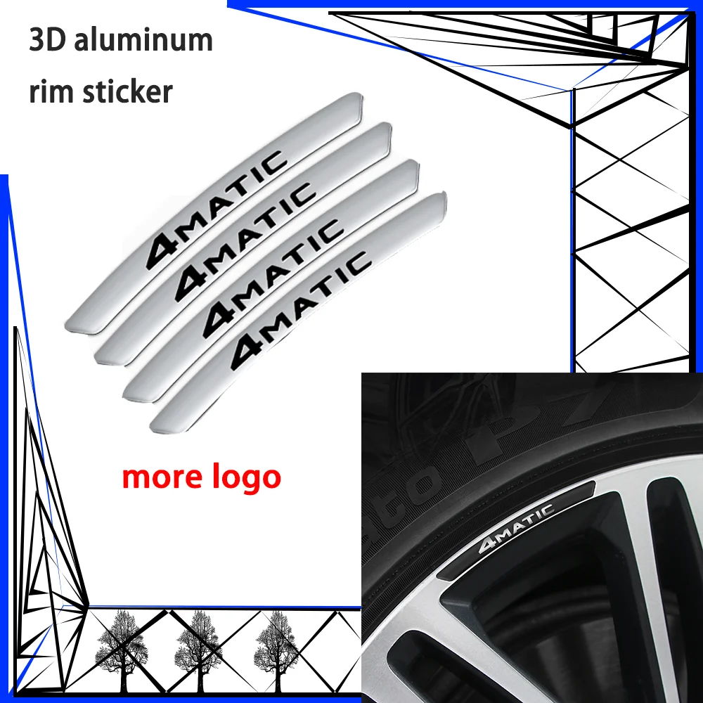 4pcs aluminum Decal Sticker 4Matic Wheels Rims Racing Car Stickers For Performance BMW X5 E53 E70 F15 Accessories | Автомобили и