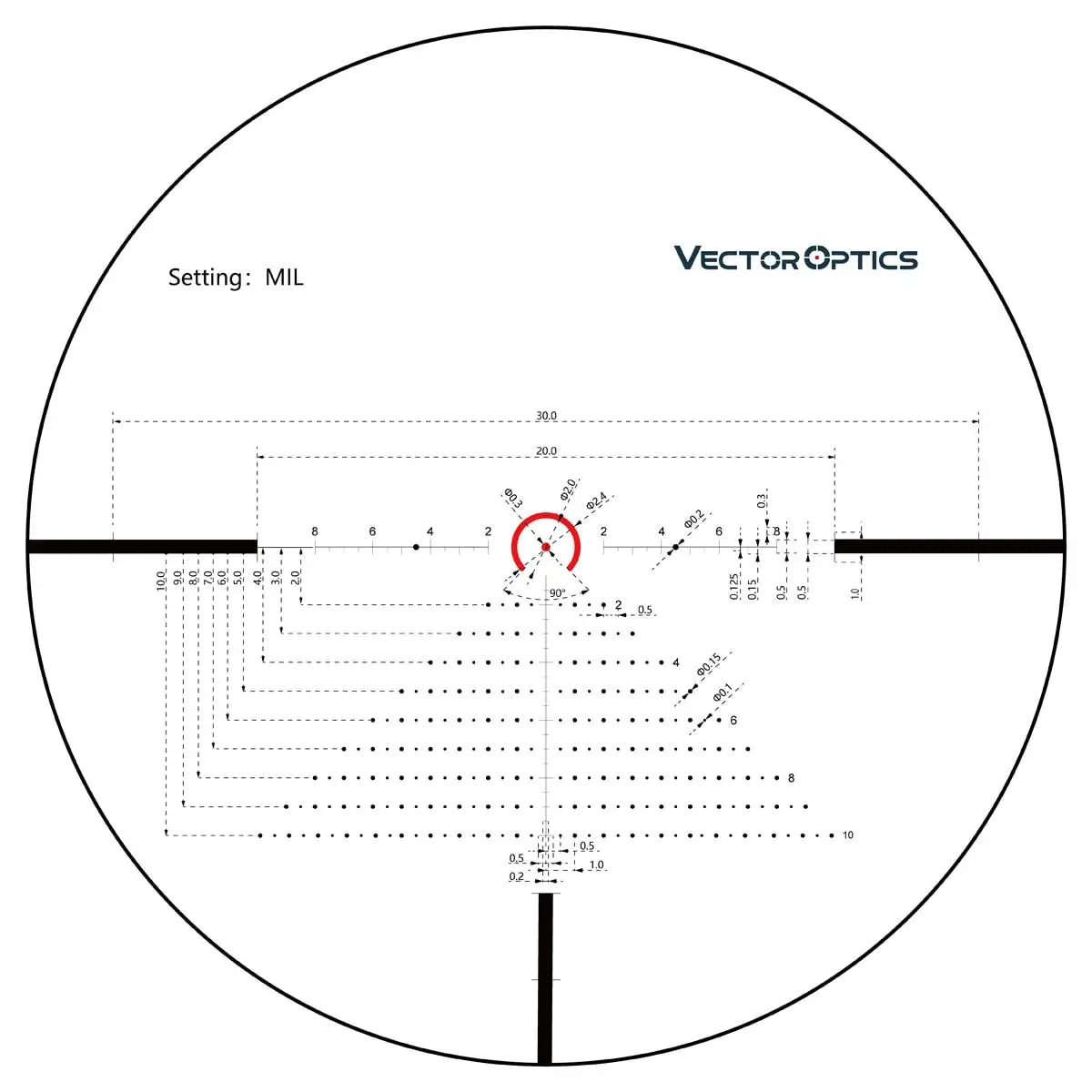 Vector Optics Constantine 1-8x24 FFP Riflescope 1/10MIL With IPX6 Illuminated Etched BDC&Wind Reticle Real 1xPower Fit 7.62 5.56