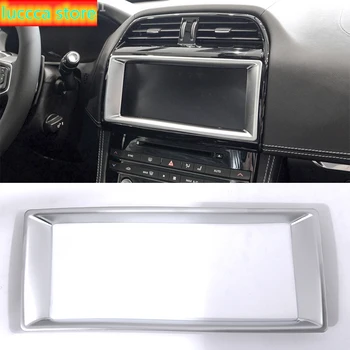 

For Jaguar F-Pace F Pace X761 Car-Styling ABS Car Center LCD navigation screen frame cover bezel stickers accessories