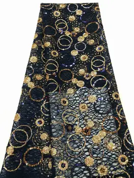 

New Design African Lace Fabric For Wedding Dress High Quality French Lace Fabric With sequins Fashion Nigerian Lace Fabric FR112